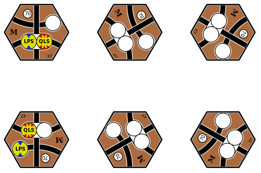 Montreal brown X7 tile with tokens